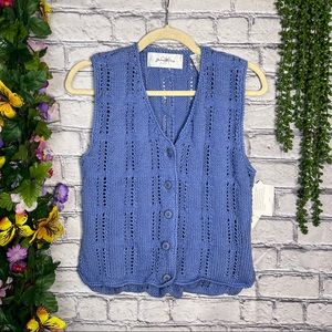 ~🌼3/$30🌼NWT Jessica Tierney Woven Sleeveless Cardigan Size Small